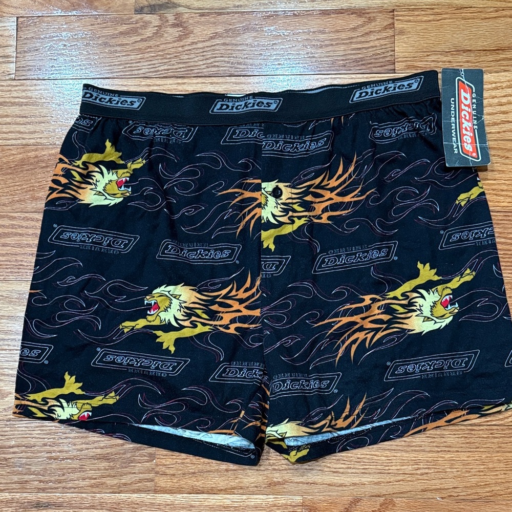 Dickies Black and Orange Graphic Shorts/underwear - size large